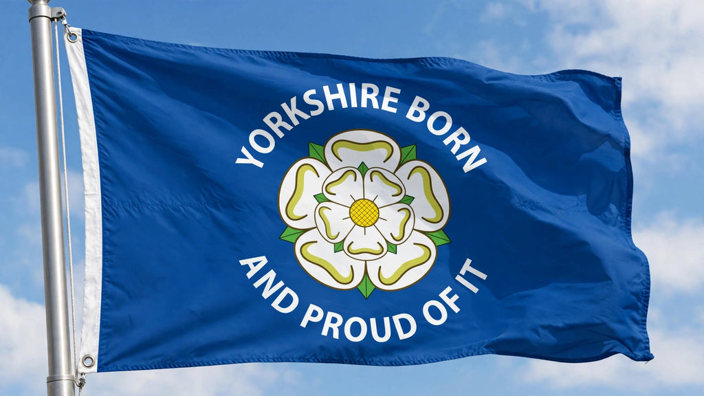 YORKSHIRE BORN AND PROUD OF IT 5x3 feet FLAG 150cm x 90cm