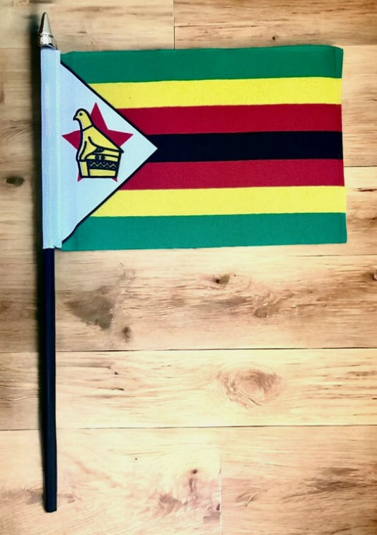 ZIMBABWE Small hand waving FLAG 6" X 4" (15cm x 10cm) flags