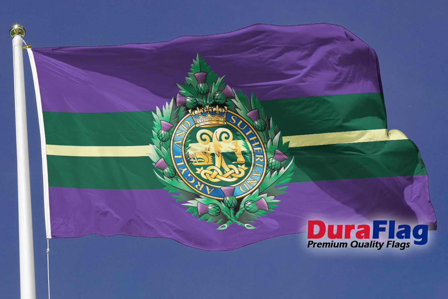 ARGYLL AND SUTHERLAND HIGHLANDERS DuraFlag Rope and Toggled (5ft x 3ft)