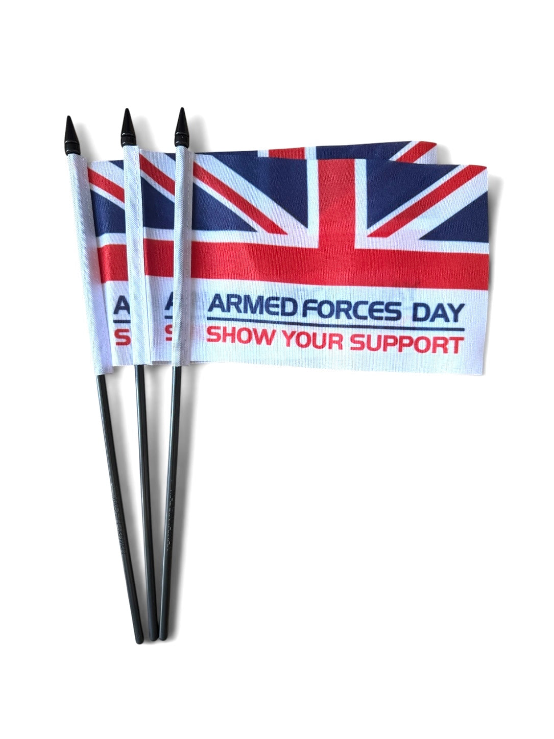 ARMED FORCES DAY PACK OF 3 Small Hand Waving FLAGS 6"X4" FLAG