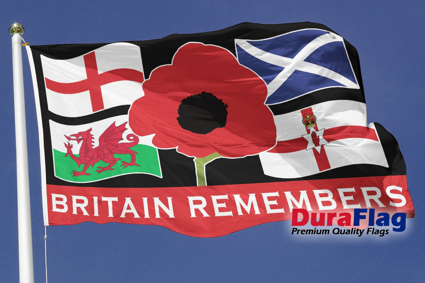 BRITAIN REMEMBERS DuraFlag Rope and Toggled (5ft x 3ft)
