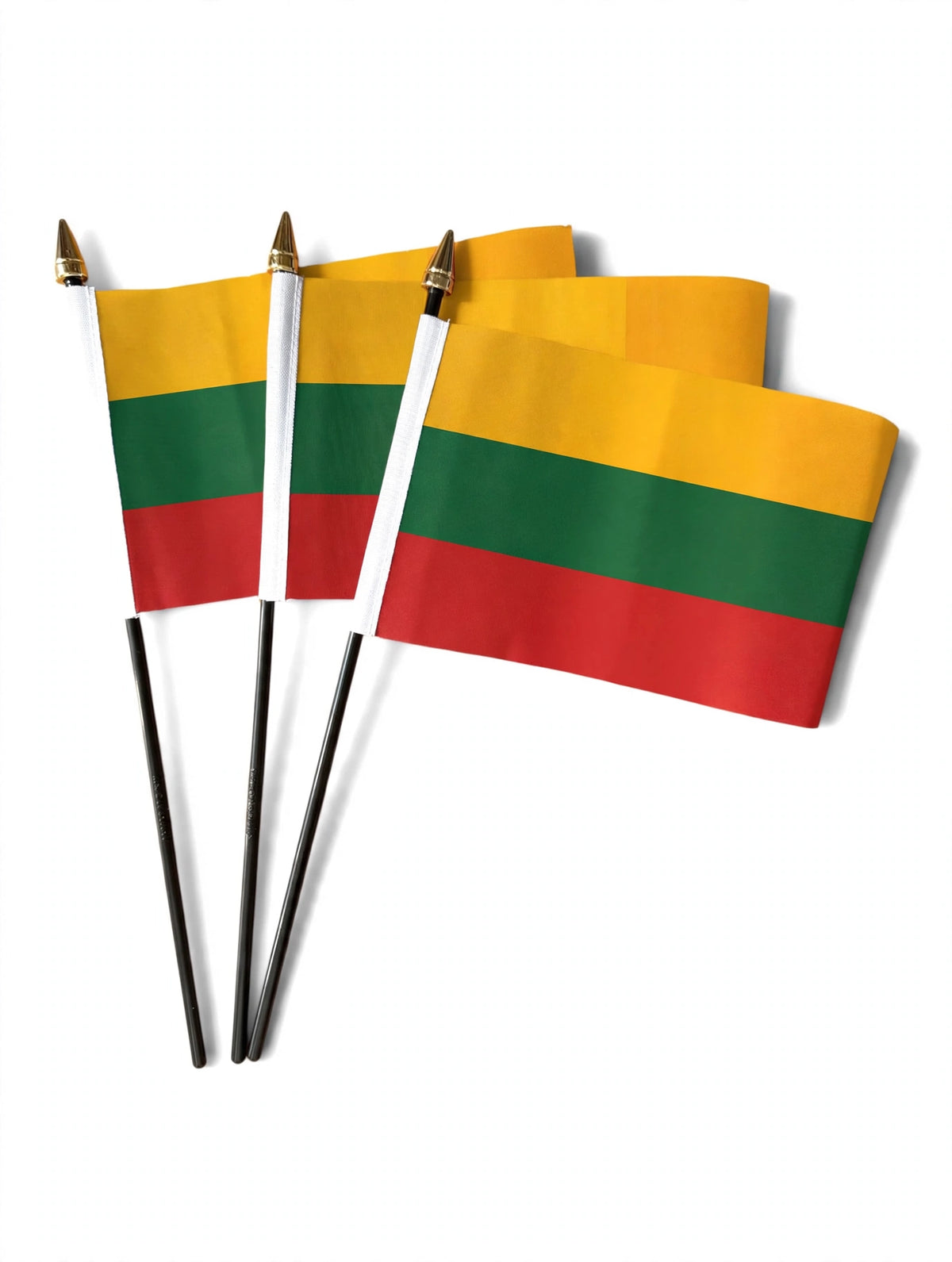 LITHUANIA PACK OF 3 Small Hand Waving FLAGS 6"X4" flags FLAG
