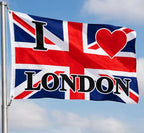 I LOVE LONDON UNION JACK FLAG 5X3 FEET British Great Britain England Cockney