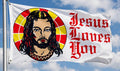 JESUS LOVES YOU FLAG 150cm x 90cm (5x3 feet)