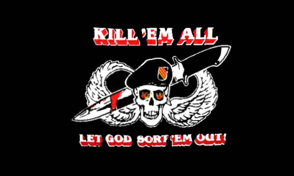 KILL EM ALL LET GOD SORT EM OUT 5x3 feet FLAG 150cm x 90cm flags SKULL