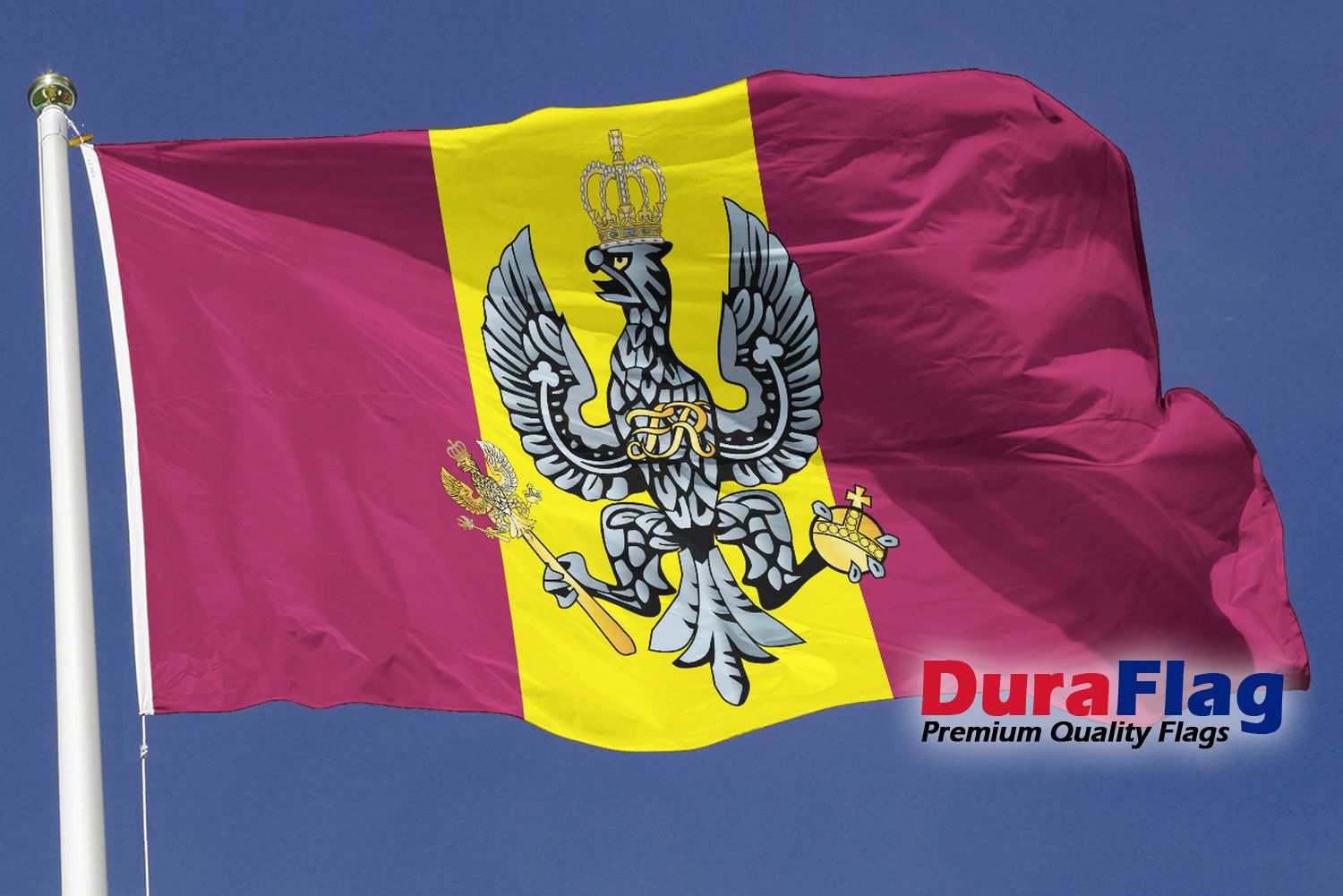 KINGS ROYAL HUSSARS DURAFLAG 150cm x 90cm QUALITY FLAG ROPE & TOGGLE