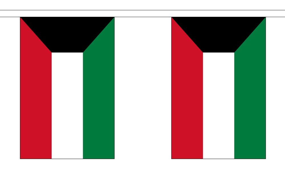 KUWAIT 9 METRE BUNTING 30 FLAGS flag KUWAITI CITY Middle east arab