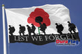 LEST WE FORGET (Army) Large DuraFlag Rope and Toggled (8ft x 5ft) COFFIN DRAPE