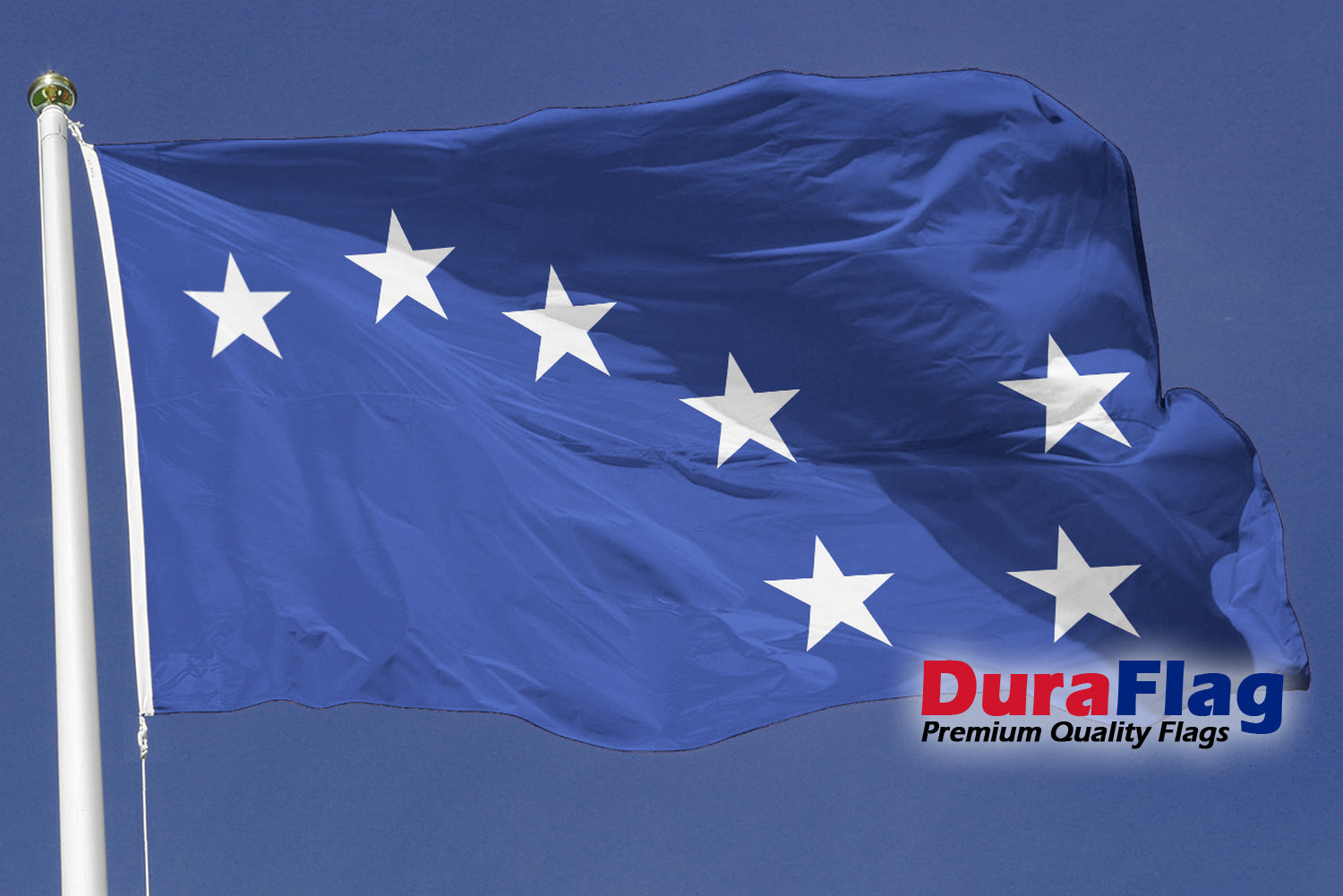 Starry Plough Royal Blue Courtesy DuraFlag Rope and Toggled (20in x 12in)