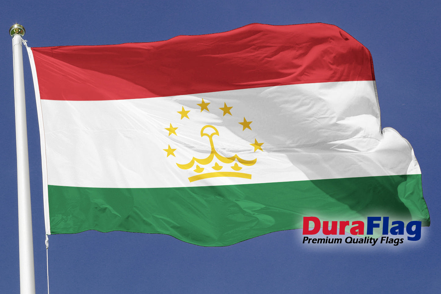 Tajikistan Courtesy DuraFlag Rope and Toggled (20in x 12in)