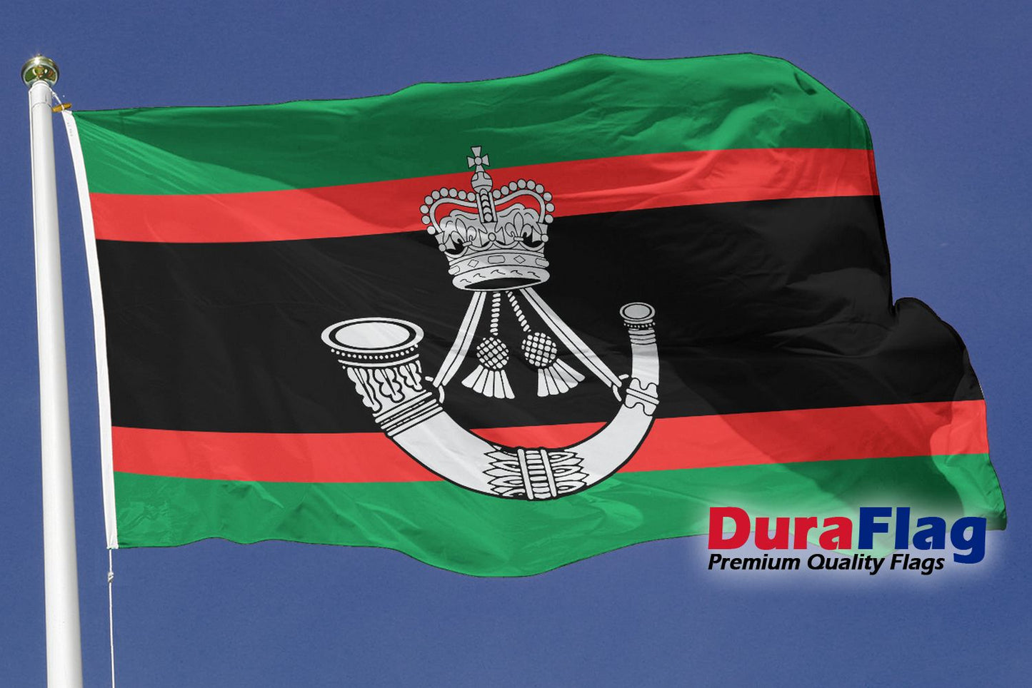 The Rifles Style B Courtesy DuraFlag Rope and Toggled (20in x 12in)