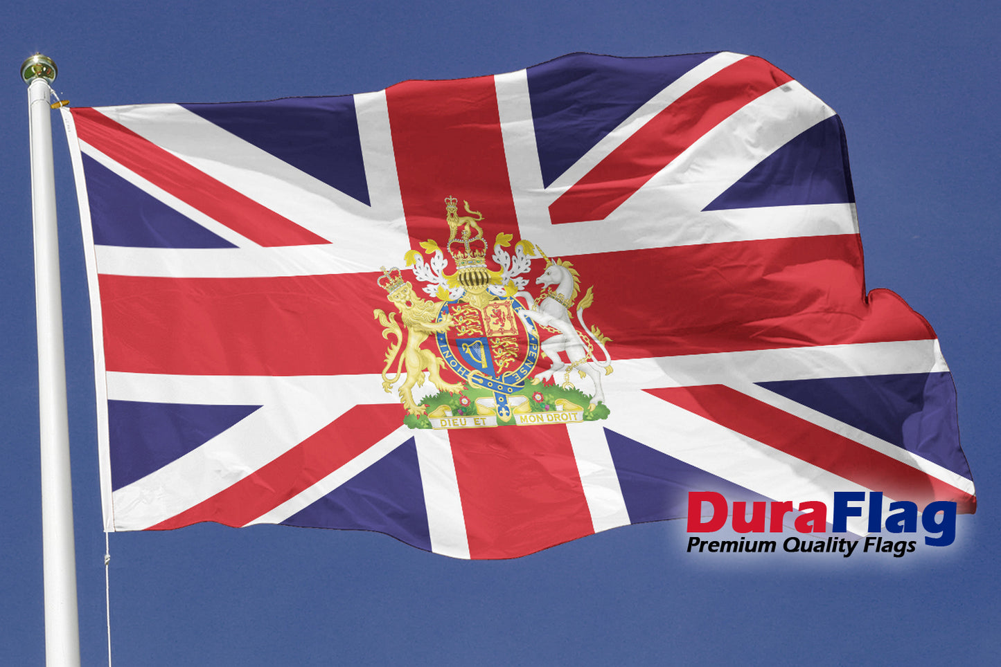 Union Jack Crest Courtesy DuraFlag Rope and Toggled (20in x 12in)