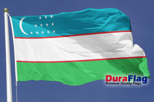 Uzbekistan Courtesy DuraFlag Rope and Toggled (20in x 12in)