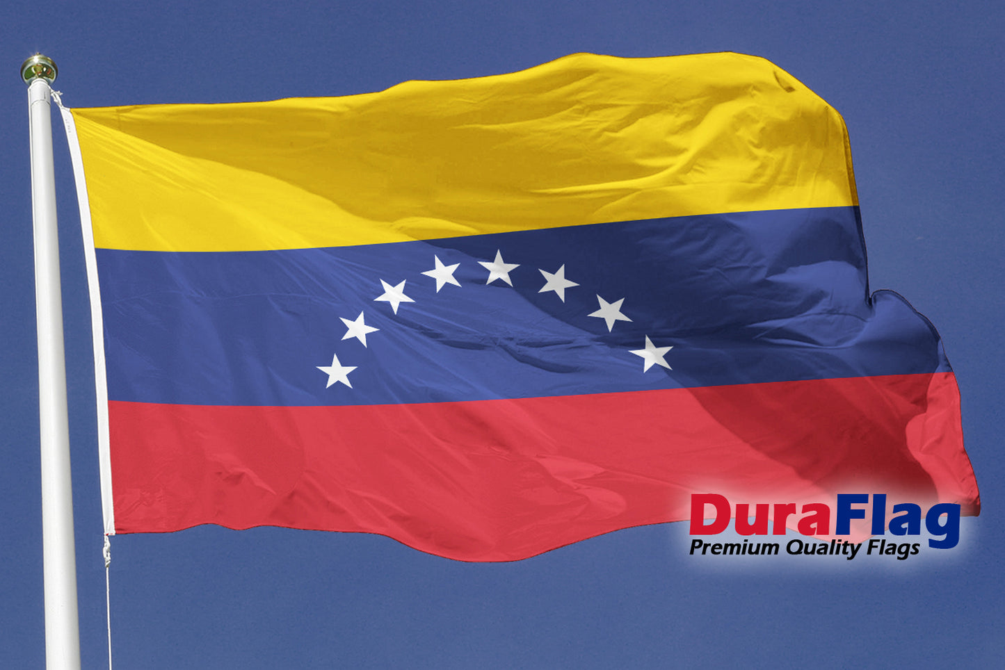 Venezuela 8 Stars Courtesy DuraFlag Rope and Toggled (20in x 12in)
