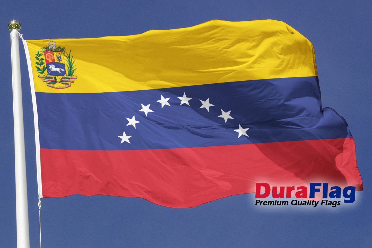 Venezuela (Crest) Courtesy DuraFlag Rope and Toggled (20in x 12in)