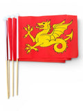 WESSEX PACK OF 4 MEDIUM HAND FLAGS  22cm x 15cm 9x6"