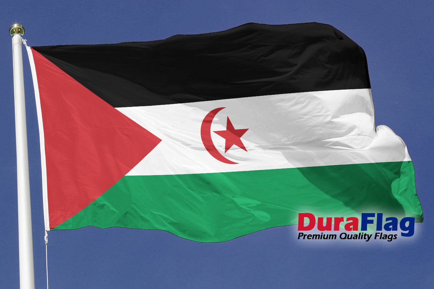 Western Sahara Courtesy DuraFlag Rope and Toggled (20in x 12in)