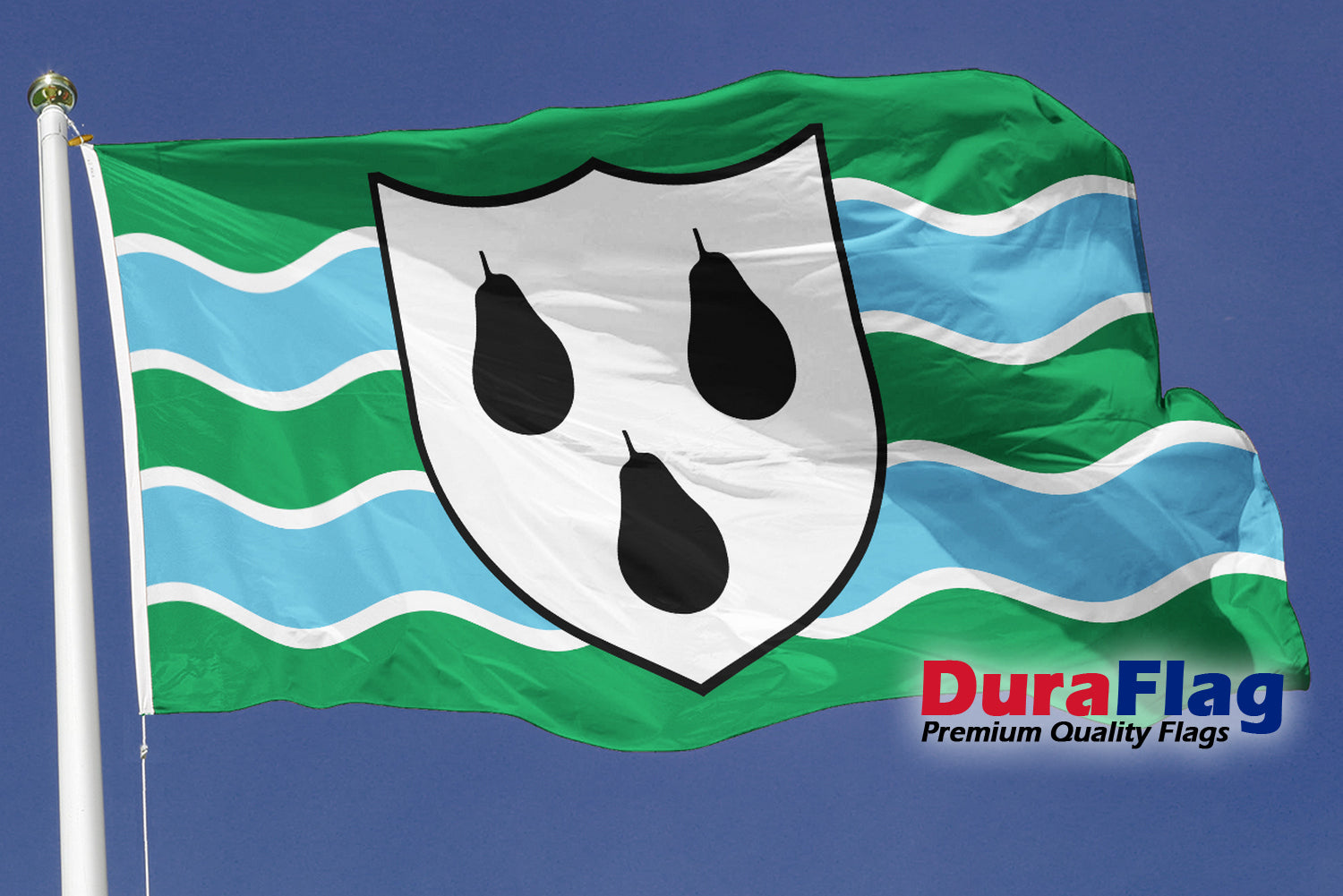 Worcestershire (New) Courtesy DuraFlag Rope and Toggled (20in x 12in)