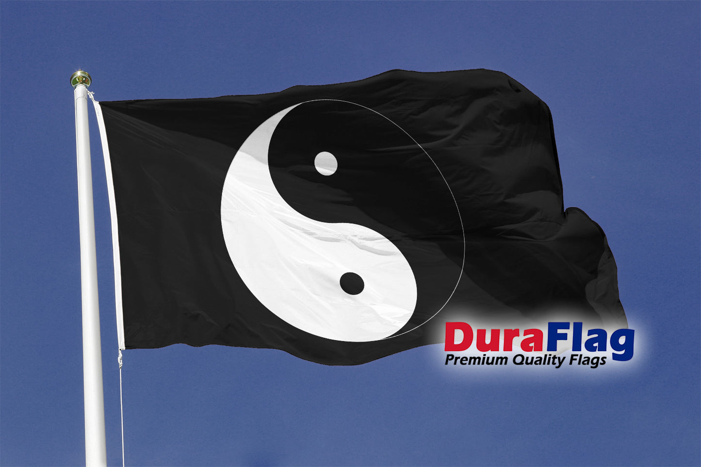 Yin Yang (Black) Courtesy DuraFlag Rope and Toggled (20in x 12in)