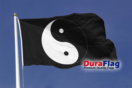 Yin Yang (Black) Courtesy DuraFlag Rope and Toggled (20in x 12in)