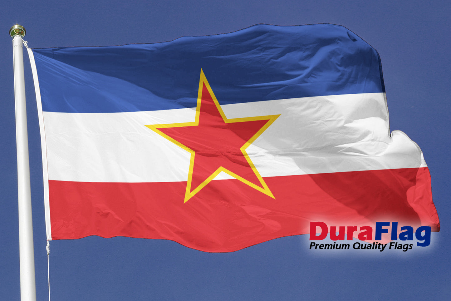 Yugoslavia With Star Courtesy DuraFlag Rope and Toggled (20in x 12in)